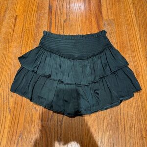 Altar'd State Tiered Dark Green Mini Skirt